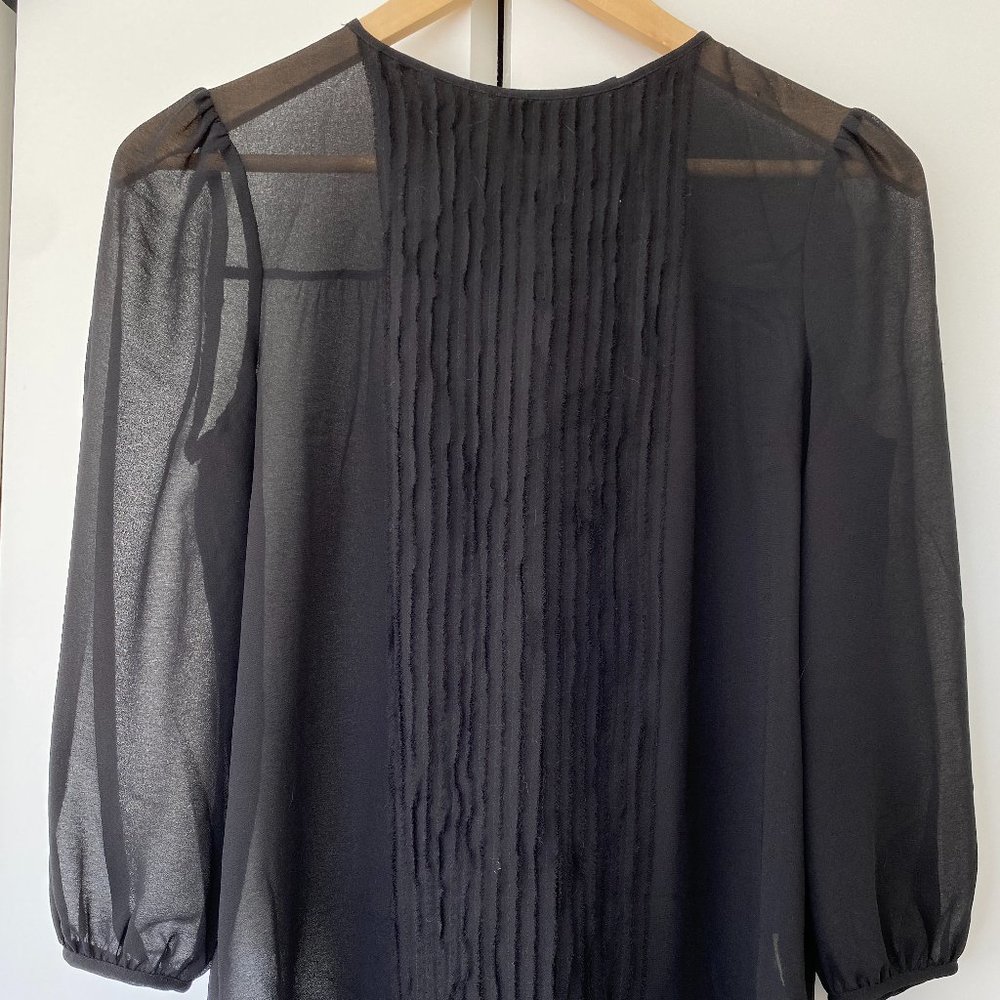 Black Sheer Silk Madewell (Broadway & Broome) Blouse